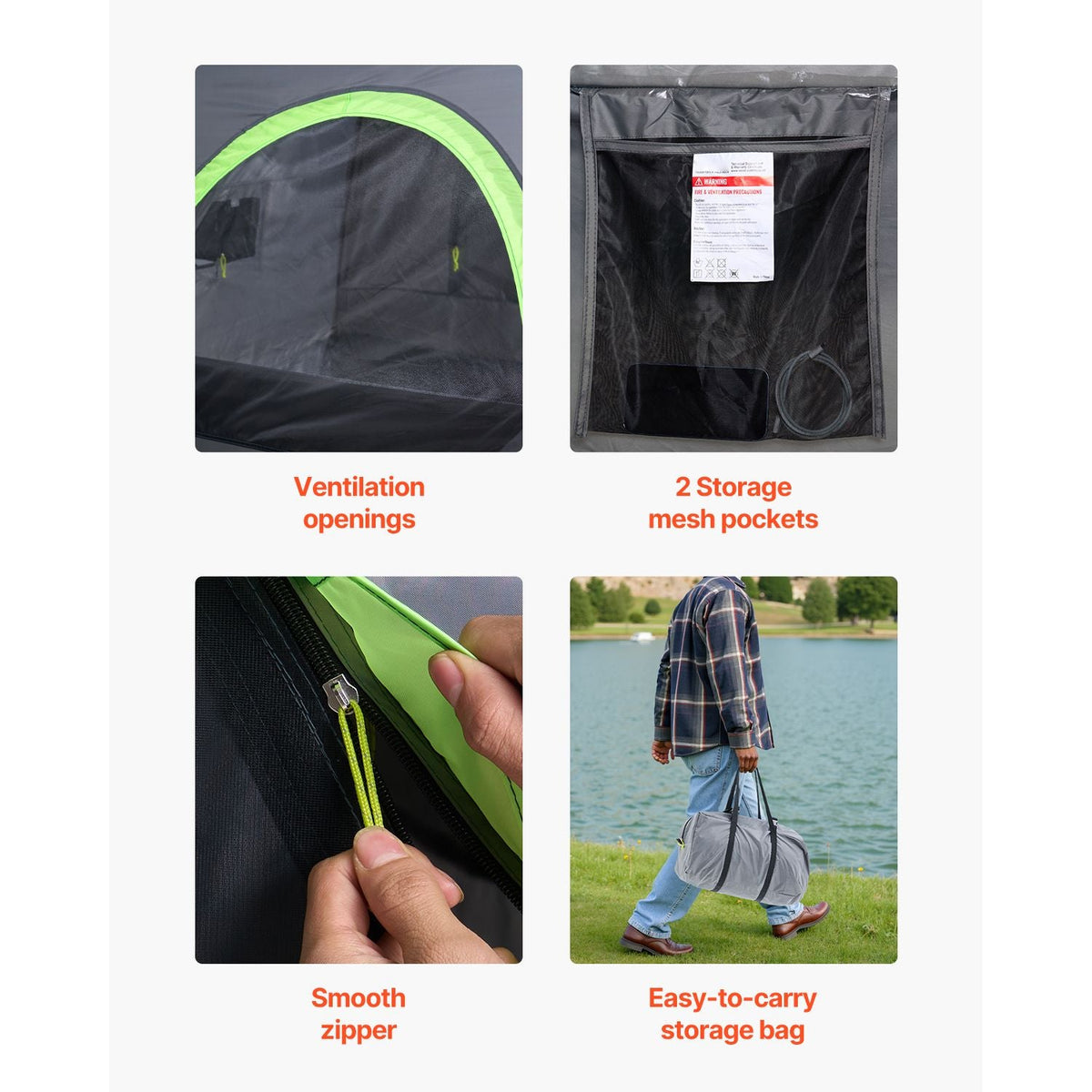 Pickup Truck Tent, Fit 5.0-5.2 ft Truck Tents for Camping, Waterproof PU2000mm 2-3 Person Sleeping Truck Bed Tent with Double Layer Design Windows, Sturdy Truck Bed Camper Shell with Storage Bag