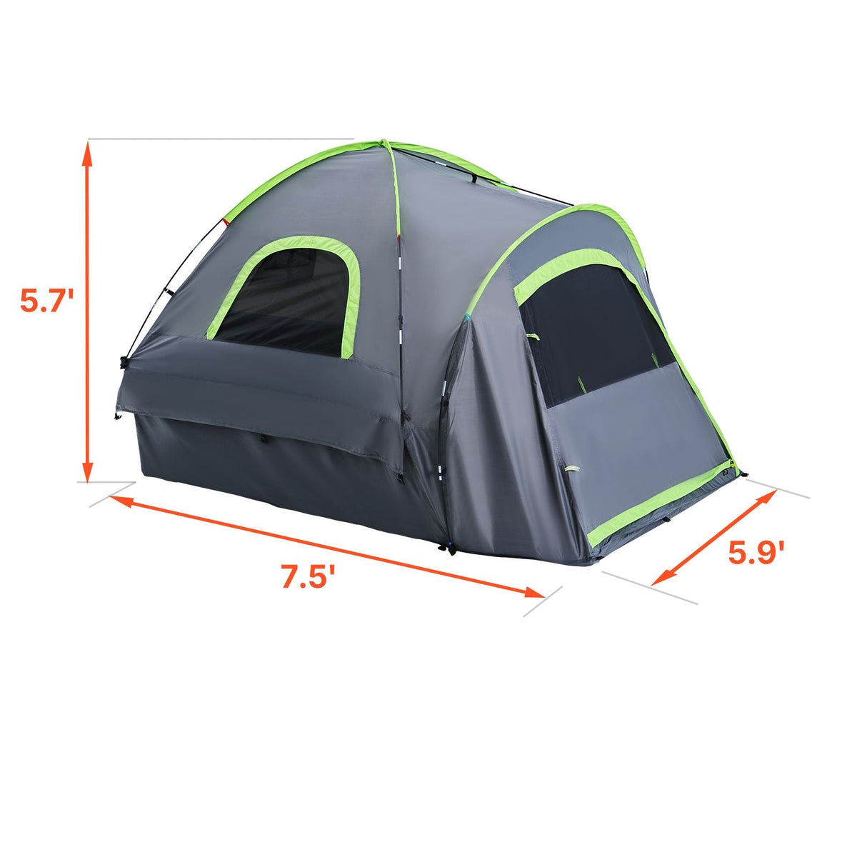 Pickup Truck Tent, Fit 5.5-6.0 ft Truck Tents for Camping, Waterproof PU2000mm 2-3 Person Sleeping Truck Bed Tent with Double Layer Design Windows, Sturdy Truck Bed Camper Shell with Storage Bag