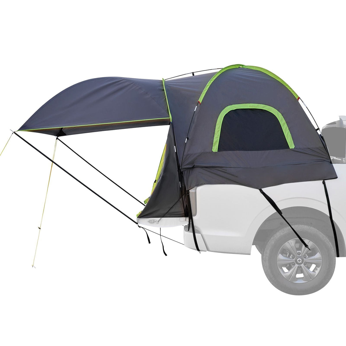 Pickup Truck Tent, Fits 8.0-8.2 ft Truck Tents for Camping, Waterproof PU2000 2-3 Person Sleeping Truck Bed Tent, Sturdy Truck Bed Camper Shell with Expandable Awning, Rainfly, Storage Bag