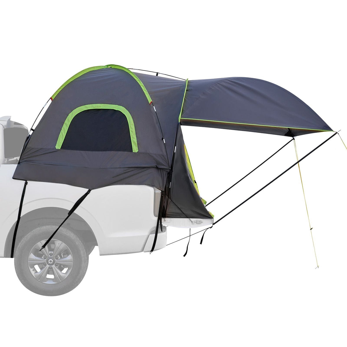 Pickup Truck Tent, Fits 8.0-8.2 ft Truck Tents for Camping, Waterproof PU2000 2-3 Person Sleeping Truck Bed Tent, Sturdy Truck Bed Camper Shell with Expandable Awning, Rainfly, Storage Bag