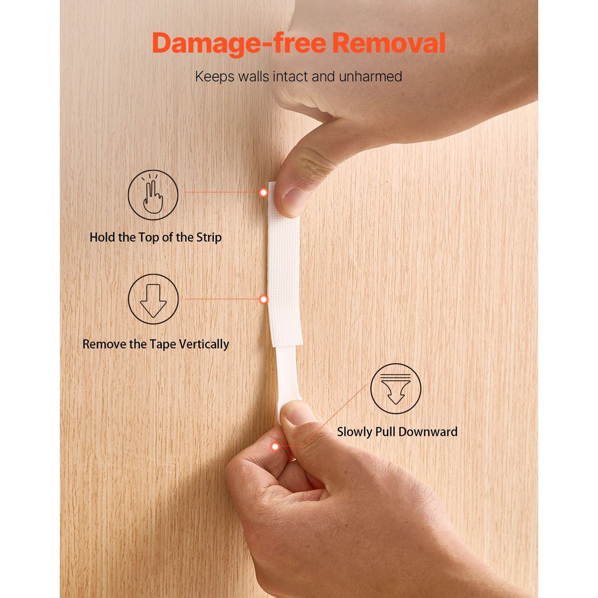 Picture Hanging Strips, 34 Pairs, Large Picture Hangers with Removable Adhesive, Hook & Loop Strips, Wall Hanging Strips for Damage Free Picture Hanger, Mounting of Photos, Frames, Wall Decor