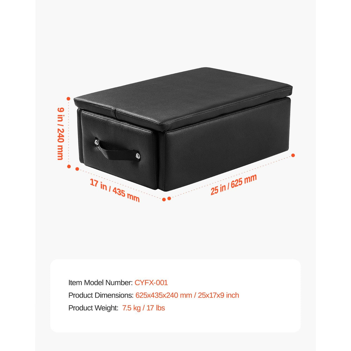 Pilates Box for Reformer, 25x17x9 In Pilates Reformers Sitting Box for Exercises, Premium PU and Wood Pilates Equipment Accessory, Improve Strength, Balance, Range of Motion Home Gym, Black