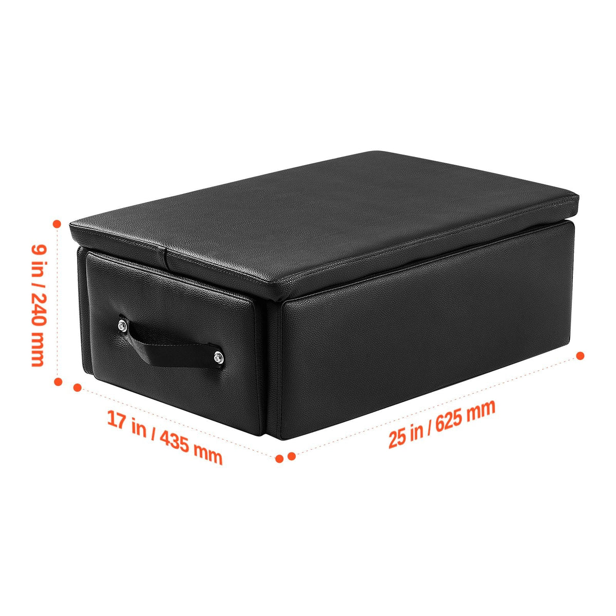 Pilates Box for Reformer, 25x17x9 In Pilates Reformers Sitting Box for Exercises, Premium PU and Wood Pilates Equipment Accessory, Improve Strength, Balance, Range of Motion Home Gym, Black