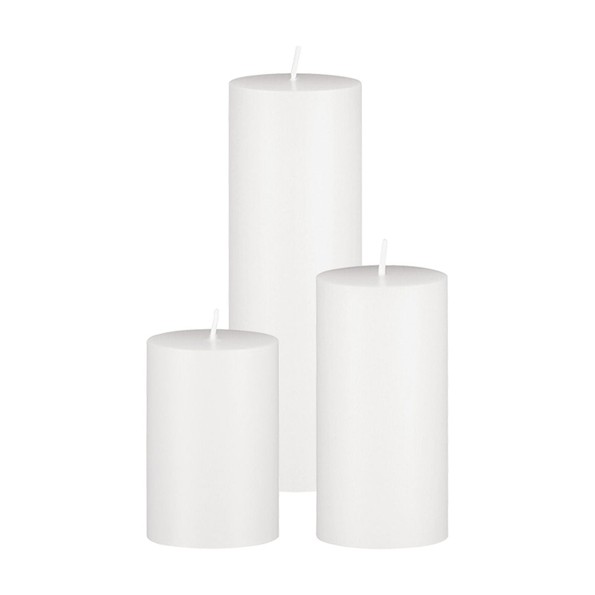 Pillar Candles and Glass Vases Set 120 Pcs, Clear Cylinder Hurricane Candle Holders for Wedding Centerpieces, Tall Vase for Table Decor, Wedding Party,Thanksgiving,White (2.56" x 4.7",5.9",7.9")