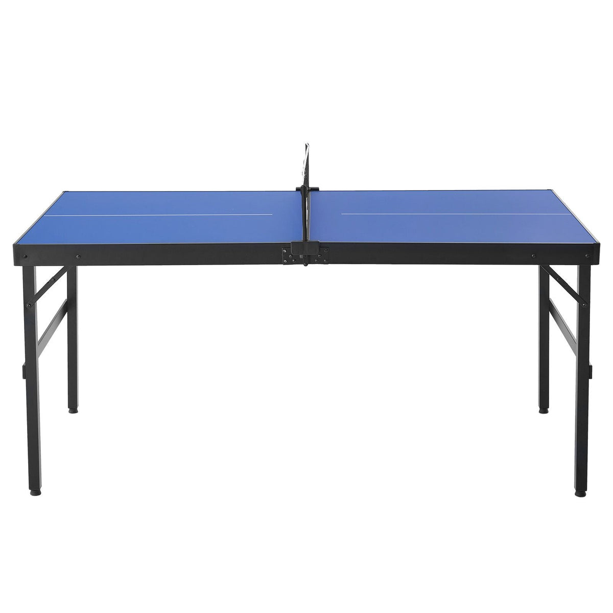Ping Pong Table, Mid-Size Table Tennis Game, Indoor MDF Table Tennis Table, Foldable Portable Complete Ping Pong Table Set with Net, 2 Paddles, 3 Balls, Carry Bag, Handle (No Assembly Required)