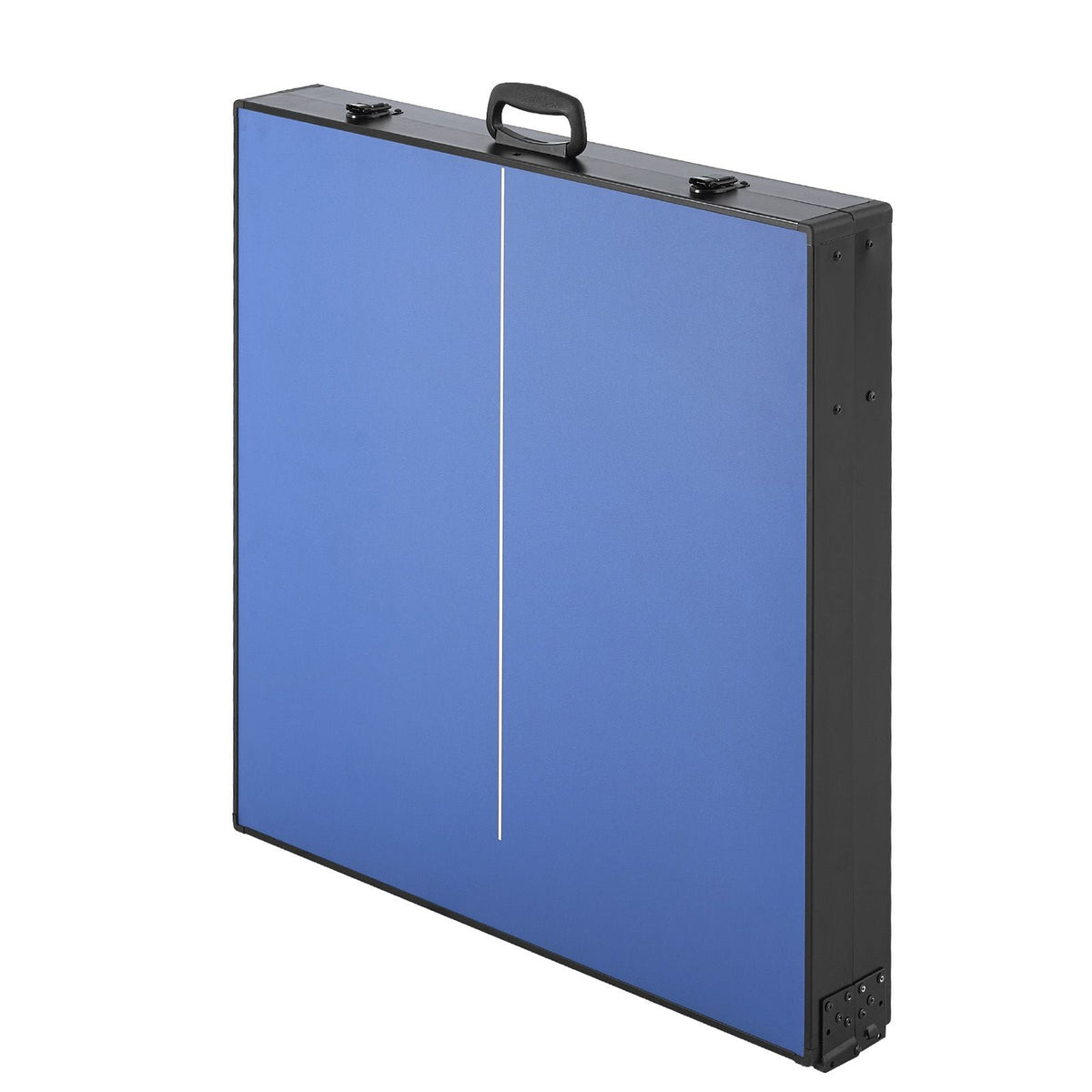 Ping Pong Table, Mid-Size Table Tennis Game, Indoor MDF Table Tennis Table, Foldable Portable Complete Ping Pong Table Set with Net, 2 Paddles, 3 Balls, Carry Bag, Handle (No Assembly Required)