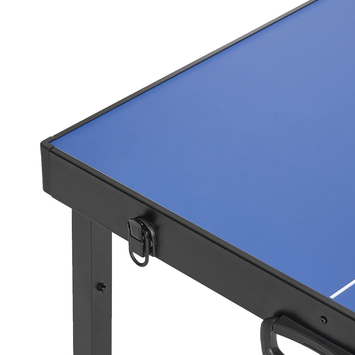 Ping Pong Table, Mid-Size Table Tennis Game, Indoor MDF Table Tennis Table, Foldable Portable Complete Ping Pong Table Set with Net, 2 Paddles, 3 Balls, Carry Bag, Handle (No Assembly Required)