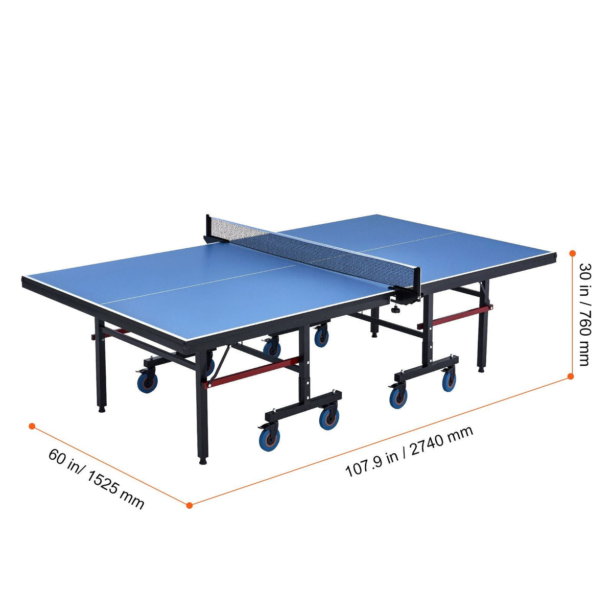 Ping Pong Table, Professional Table Tennis Game, Indoor MDF Portable Table Tennis Table, Foldable Ping Pong Table with Quick Clamp Net and Lockable Wheel, 10 Minute Easy Assembly, 25mm Tabletops