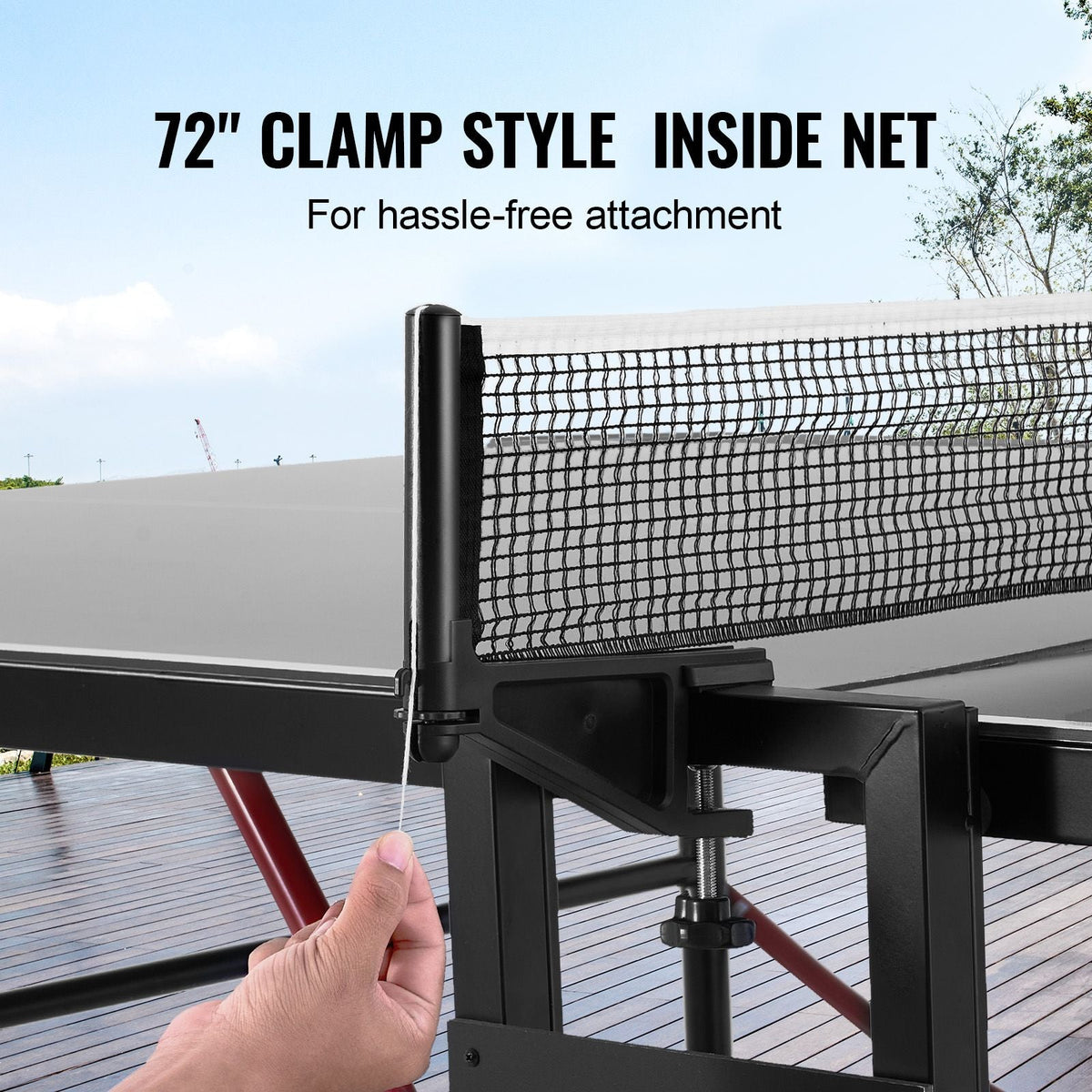 Ping Pong Table, Professional Table Tennis Game, Indoor/Outdoor All Weather Aluminum Table Tennis Table, Portable Foldable Table with Quick Clamp Net & Large Lockable Wheels, 10 Minute Assembly