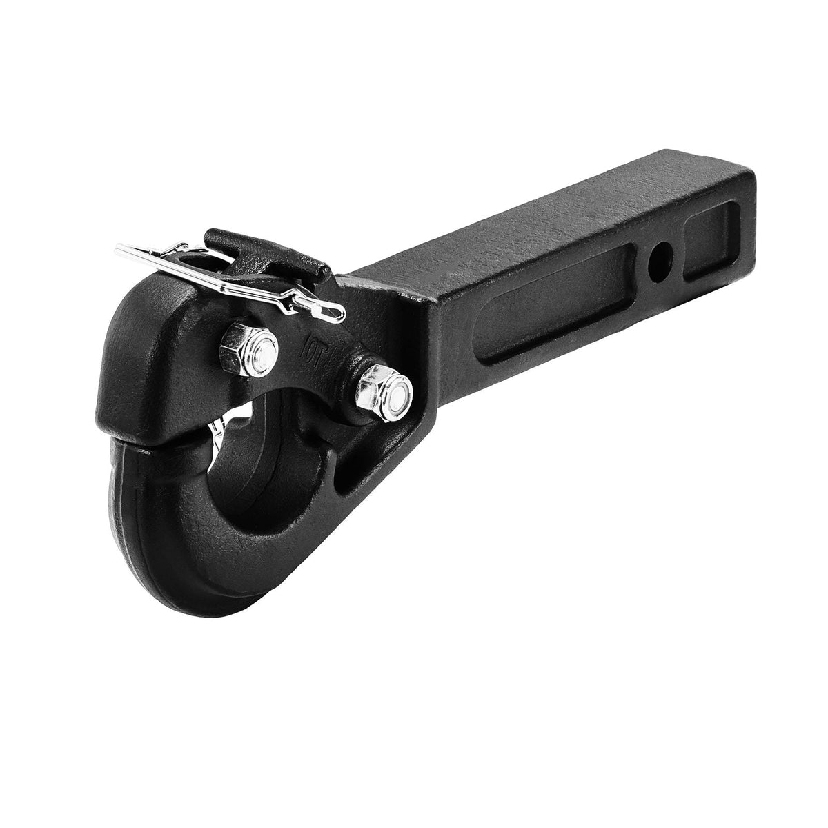 Pintle Hook, 20000 lbs Towing Capacity, Pintle Hitch Receiver for 2-inch Hitch Hook Military Receiver, Fits 2.5 to 3-inch Lunette Ring, 15.6-inch Length, Black Powder Coat, for Various Trailers