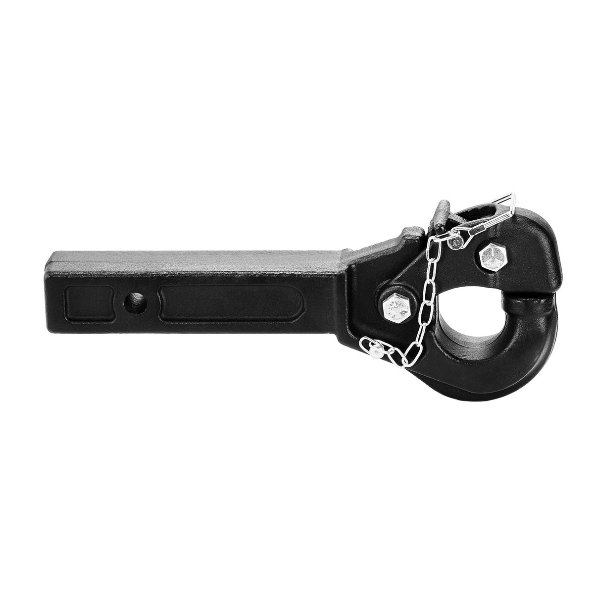 Pintle Hook, 20000 lbs Towing Capacity, Pintle Hitch Receiver for 2-inch Hitch Hook Military Receiver, Fits 2.5 to 3-inch Lunette Ring, 15.6-inch Length, Black Powder Coat, for Various Trailers