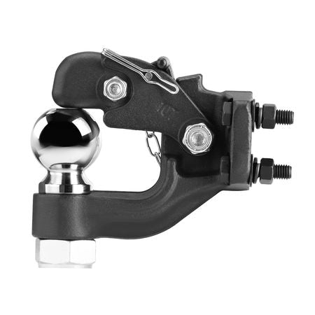 Pintle Hook, 20000 lbs Towing Capacity, Trailer Hitches Receiver Hook Combination 2-5/16-inch Hitch Ball, Fits 2.5 to 3-inch Lunette Ring with Mounting Kit, Wear-resistant, Black Powder Coat