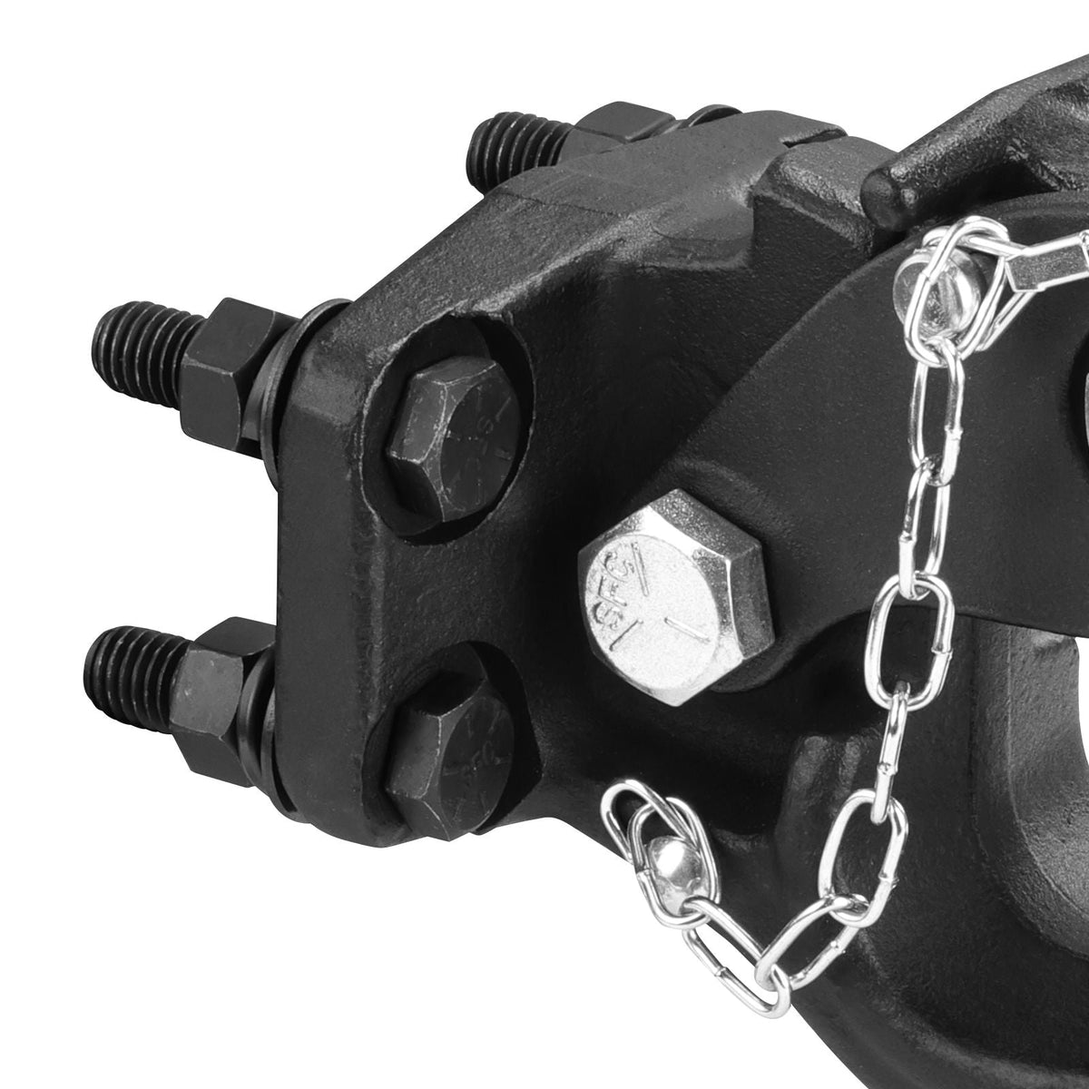 Pintle Hook, 20000 lbs Towing Capacity, Trailer Hitches Receiver Hook Combination 2-5/16-inch Hitch Ball, Fits 2.5 to 3-inch Lunette Ring with Mounting Kit, Wear-resistant, Black Powder Coat