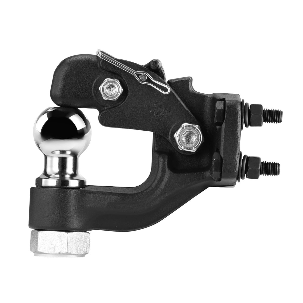 Pintle Hook, 20000 lbs Towing Capacity, Trailer Hitches Receiver Hook Combination 2-inch Hitch Ball, Fits for 2.5 to 3-inch Lunette Ring with Mounting Kit, Wear-resistant, Black Powder Coat