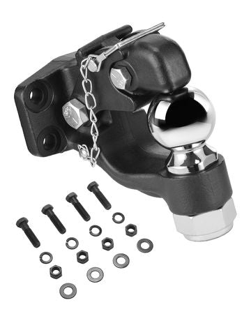 Pintle Hook, 30000 lbs Towing Capacity, Trailer Hitches Receiver Hook Combination 2-5/16-inch Hitch Ball, Fits 2.5 to 3-inch Lunette Ring with Mounting Kit, Wear-resistant, Black Powder Coat