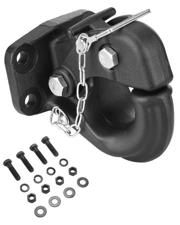 Pintle Hook, 30000 lbs Towing Capacity, Trailer Hitches Receiver Hook Fits for 2.5 to 3-inch Lunette Ring with Mounting Kit, Wear-resistant, Black Powder Coat, Suitable for Various Vehicles