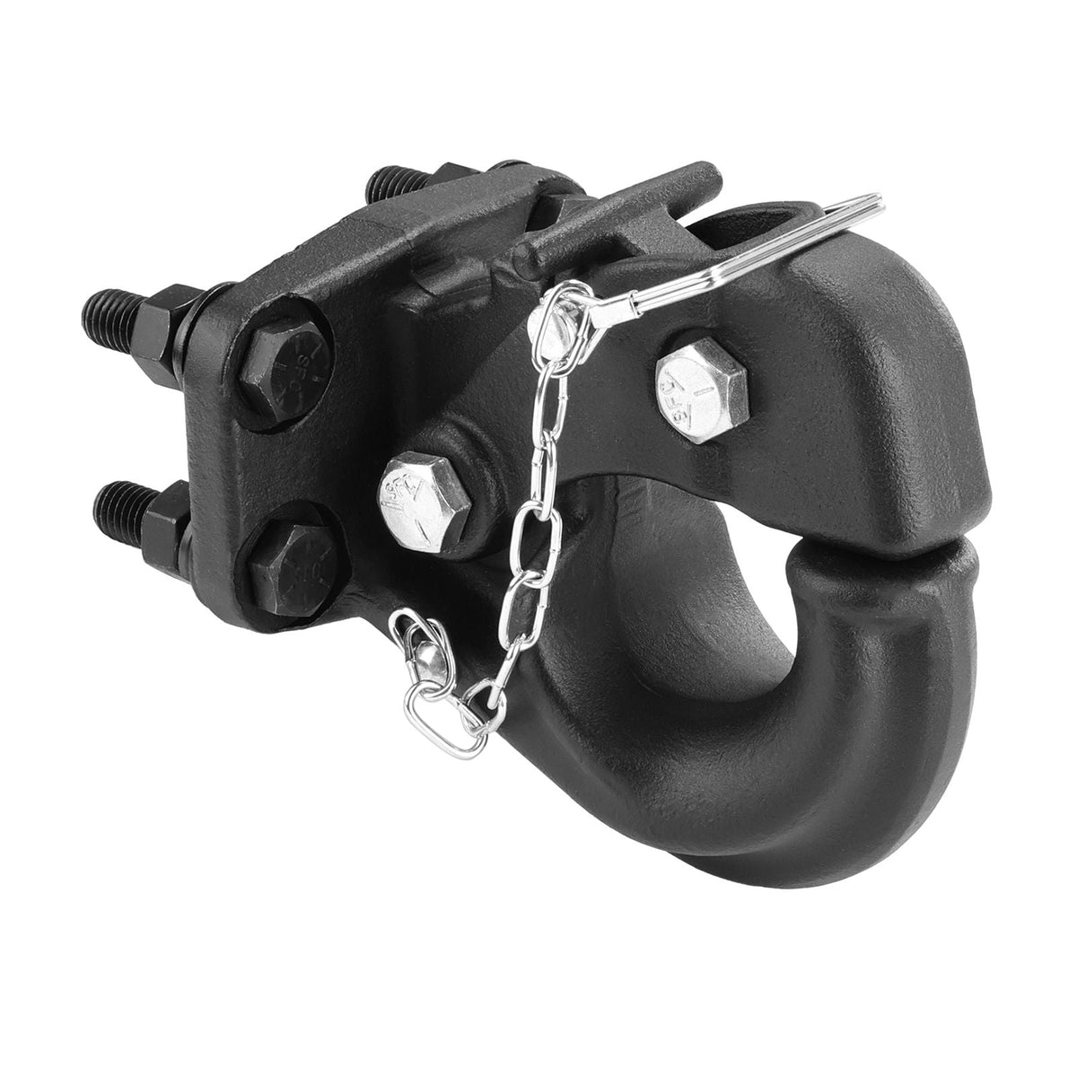 Pintle Hook, 30000 lbs Towing Capacity, Trailer Hitches Receiver Hook Fits for 2.5 to 3-inch Lunette Ring with Mounting Kit, Wear-resistant, Black Powder Coat, Suitable for Various Vehicles