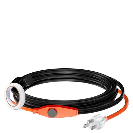 Pipe Heating Cable, 12FT 7W/FT Heat Tape for Pipes with Built-in Thermostat, Water Pipe Heat Cable Protects PVC Hose, Metal and Plastic Pipe from Freezing