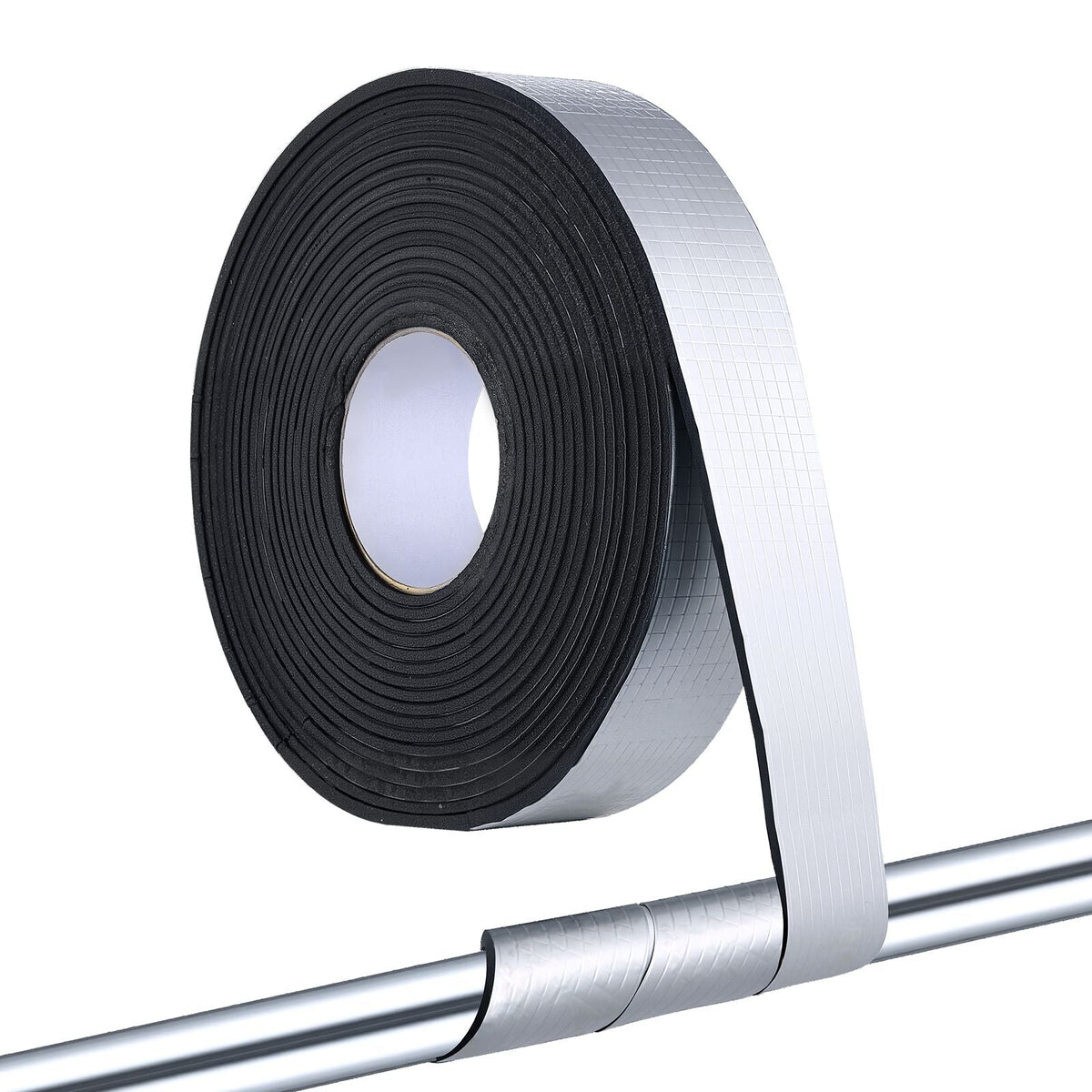 Pipe Insulation Wrap, 32.8 FT x 2-inch Pipe Insulation Tape with Aluminum Foil Layer, Self-Adhesive Foam and Foil Pipes Wrap for Freeze Protection, Heat & Cold Resistant for Outdoor Indoor Use