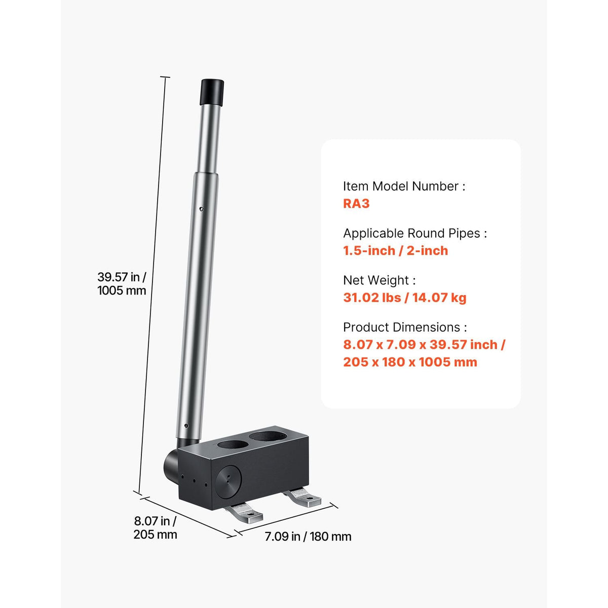 Pipe Notcher, Tubing Pipe Notcher for 1.5/2-inch Pipes, Steel Pipe and Tube Notcher with Long Handle for Auto Repair, Construction, Metalworking, Support Horizontal/Vertical Operation