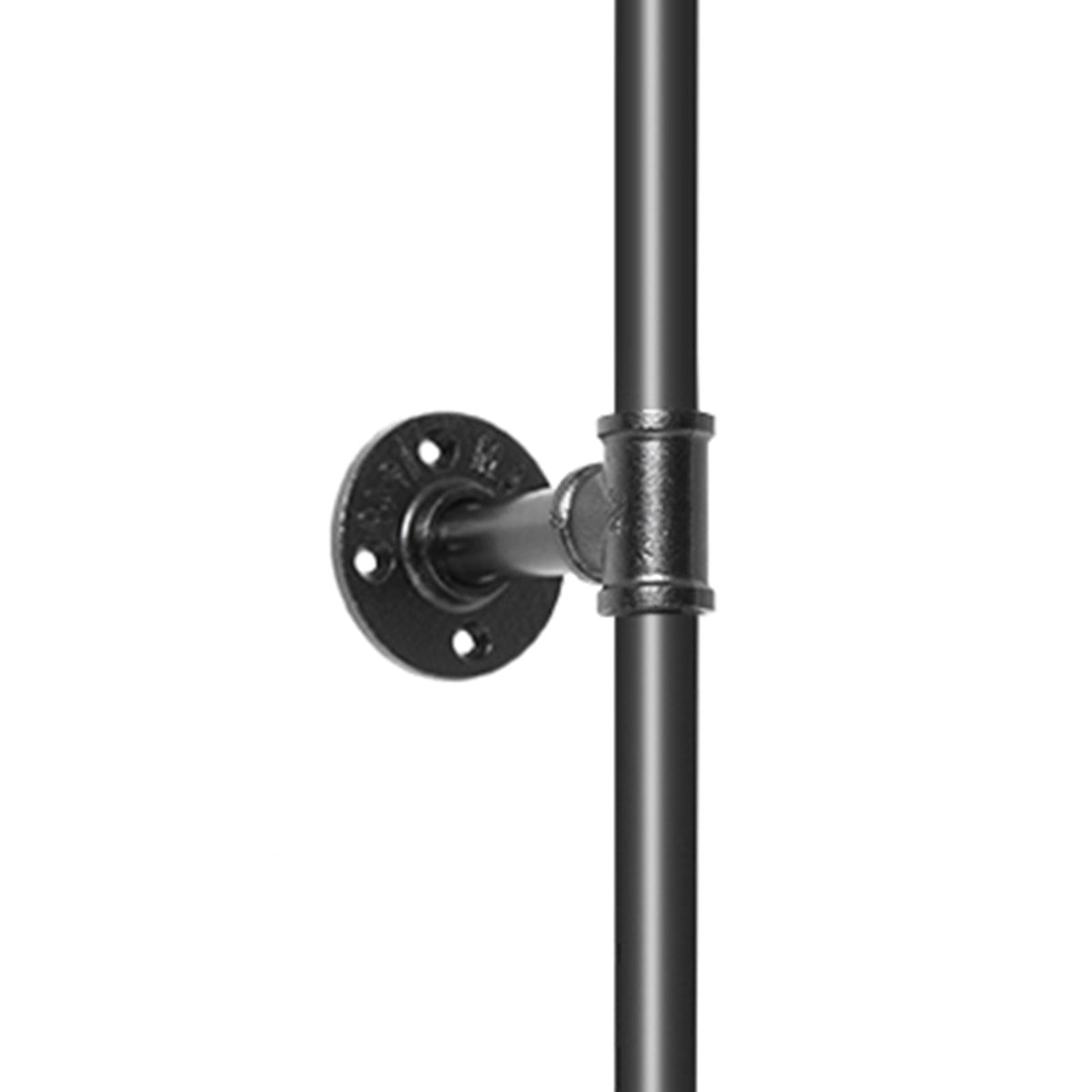 Pipe Stair Handrail, 4FT Staircase Handrail, 440LBS Load Capacity Carbon Steel Pipe Handrail, Industrial Pipe Handrail with Wall Mount Support, Round Corner Wall Handrailings for Indoor, Outdoor