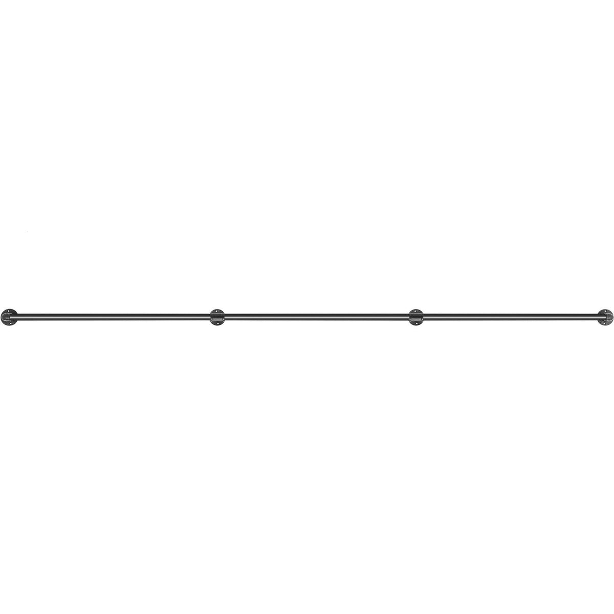 Pipe Stair Handrail, 9FT Staircase Handrail, 440LBS Load Capacity Carbon Steel Pipe Handrail, Industrial Pipe Handrail with Wall Mount Support, Round Corner Wall Handrailings for Indoor, Outdoor