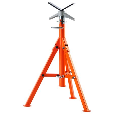 Pipe Stand, 2500LBS Heavy Duty Pipe Jack Stands, 27.2"-52" Height Adjustable V Head Pipe Stand, 45# Steel Folding Jack Stand for 1/2-12 inches Pipes