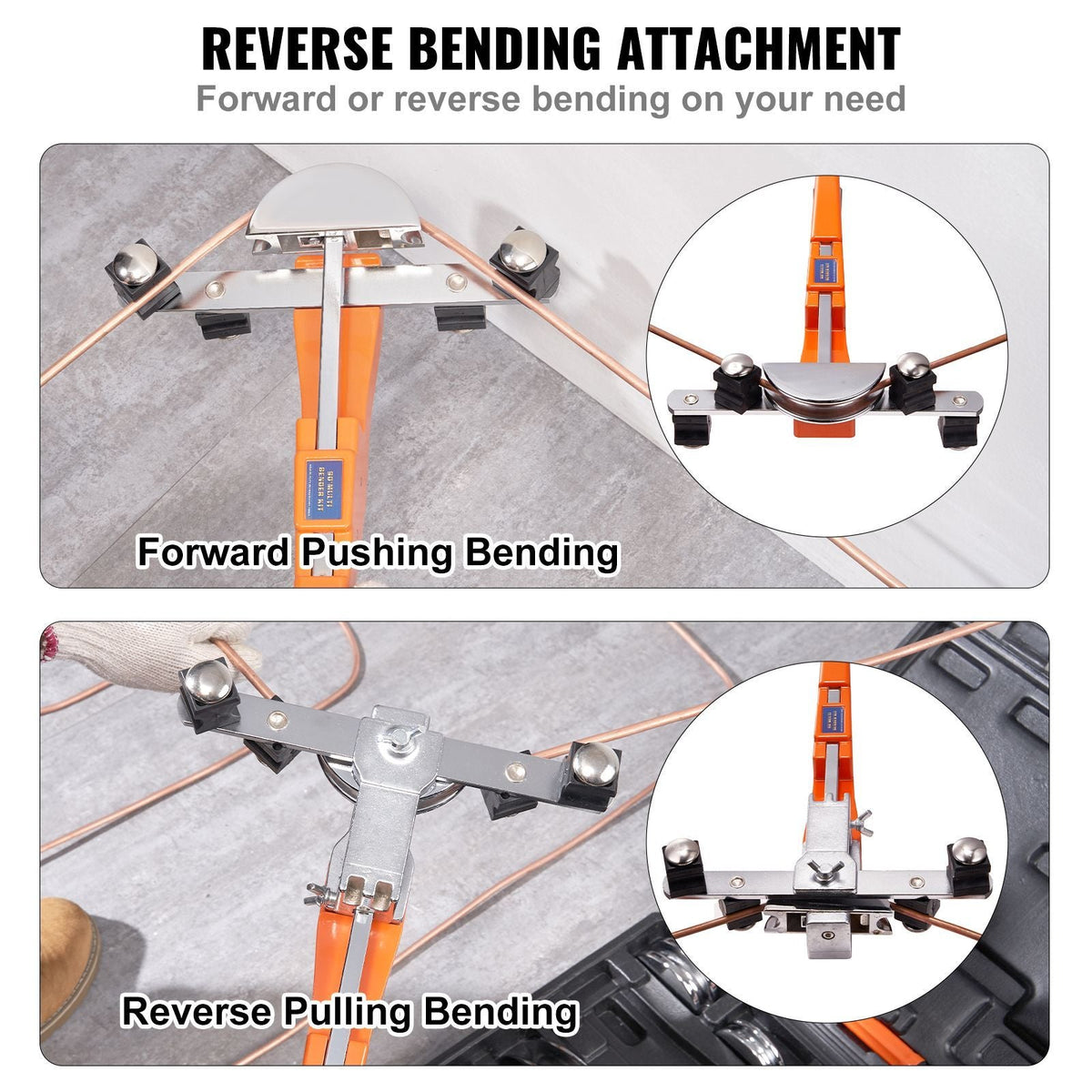 Pipe Tube Bender, 1/4"-7/8" O.D. Ratcheting Tubing Bender, 90° Forward/Reverse Pipes Bending Tools with 7 Dies and Pipe Cutter for HVAC Air Conditioning Refrigerator Repair