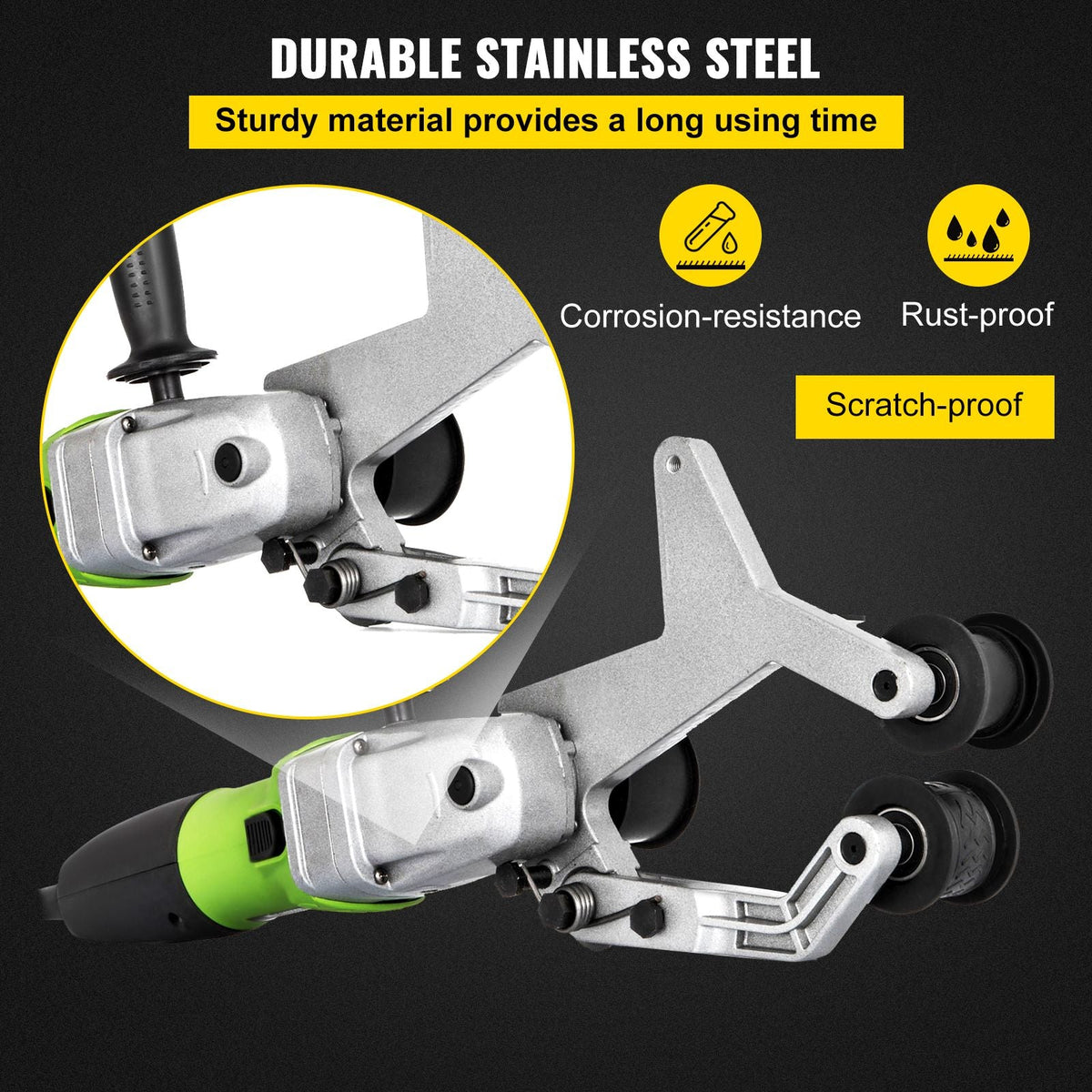 Pipe Tube Polisher Sander 7\"/180 mm Max Pipe Diameter,Sander Polisher Grinder 110V 800W,Professional Belt Sander Grinding Machine 6 Speeds Adjustable,for Burnishing Finishing Stainless Steel