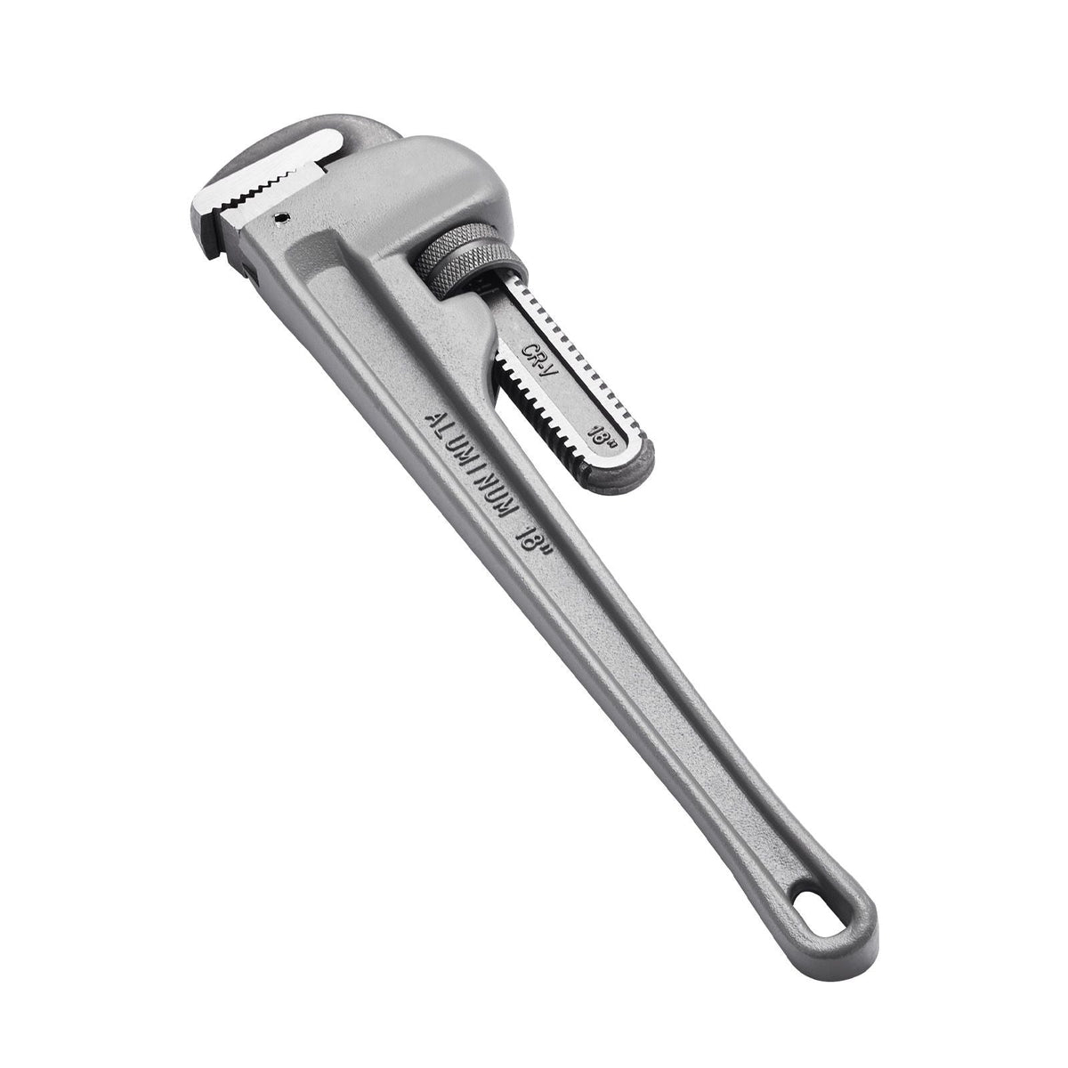 Pipe Wrench, 18" Aluminum Straight Pipe Wrench, Adjustable Plumbing Wrench, with High Strength Jaw and Ergonomic Handle, Easy to Carry, Hangable Design, for Water Pipes, Automotive Repairs