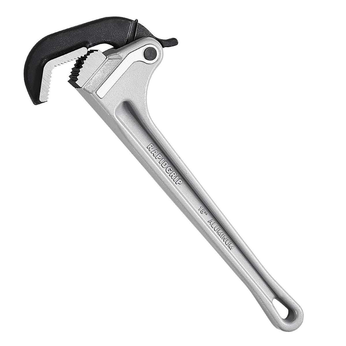 Pipe Wrench, 18" Aluminum Straight Pipe Wrench, Automatic Jaw Adjustment, Adjustable Plumbing Wrench, Easy to Carry, Ergonomic Handle, Hangable Design, for Water Pipes, Automotive Repairs