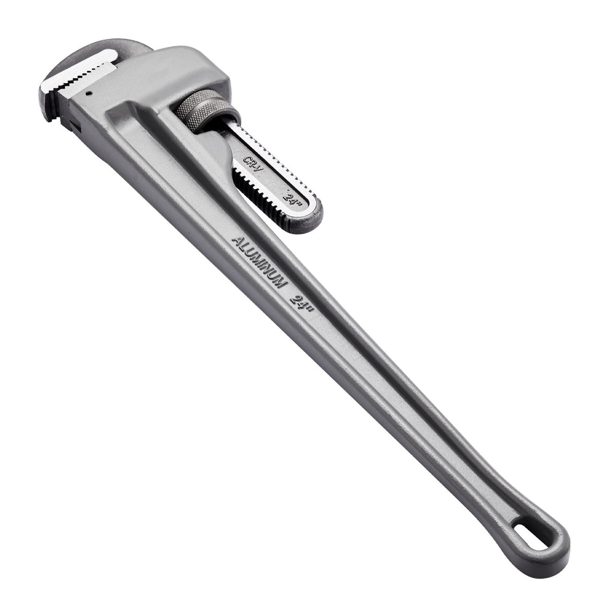 Pipe Wrench, 24" Aluminum Straight Pipe Wrench, Adjustable Plumbing Wrench, with High Strength Jaw and Ergonomic Handle, Easy to Carry, Hangable Design, for Water Pipes, Automotive Repairs