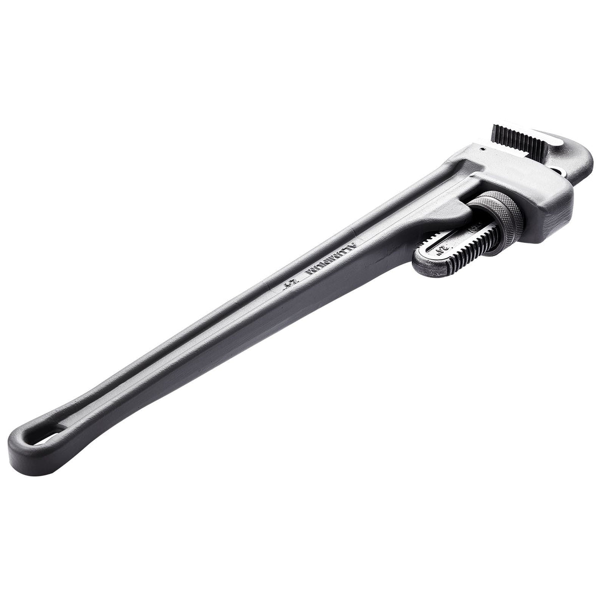 Pipe Wrench, 24" Aluminum Straight Pipe Wrench, Adjustable Plumbing Wrench, with High Strength Jaw and Ergonomic Handle, Easy to Carry, Hangable Design, for Water Pipes, Automotive Repairs