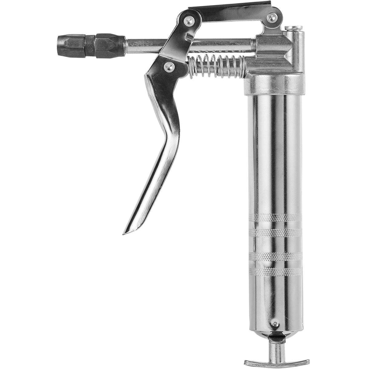 Pistol Grip Grease Gun, 3500 PSI, 4 OZ / 120 CC Capacity Heavy Duty Professional Grease Gun, with 11.65 Inch Flexible Hose 2 Black Flat Couplers, 1 Reinforced Nozzle, and 2 Rigid Metal Pipes