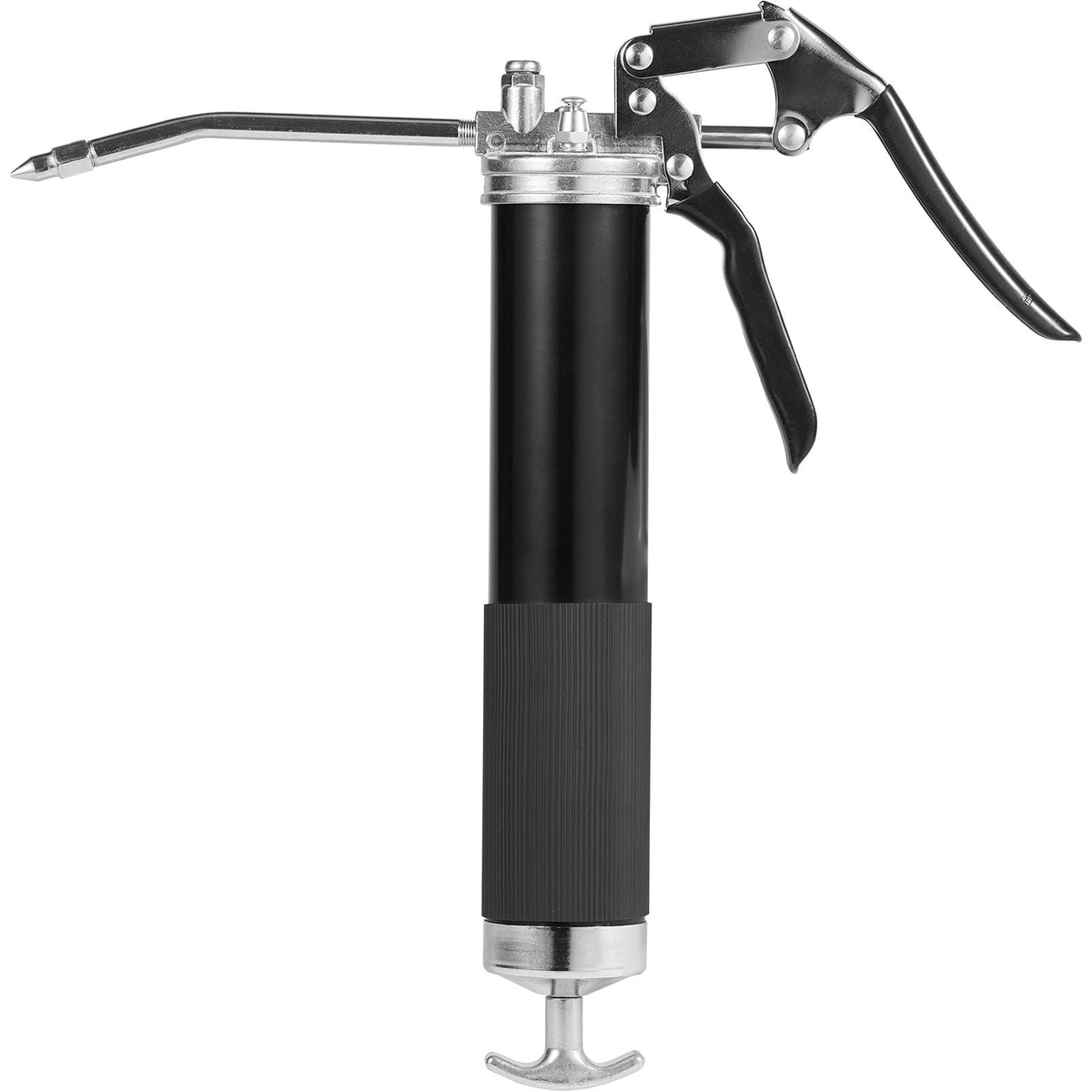 Pistol Grip Grease Gun, 6000 PSI, 14 OZ / 400 CC Capacity Heavy Duty Professional Grease Gun, with 19.69 Inch Flexible Hose 2 Black Flat Couplers, 1 Pointed Coupler, and 2 Rigid Metal Pipe