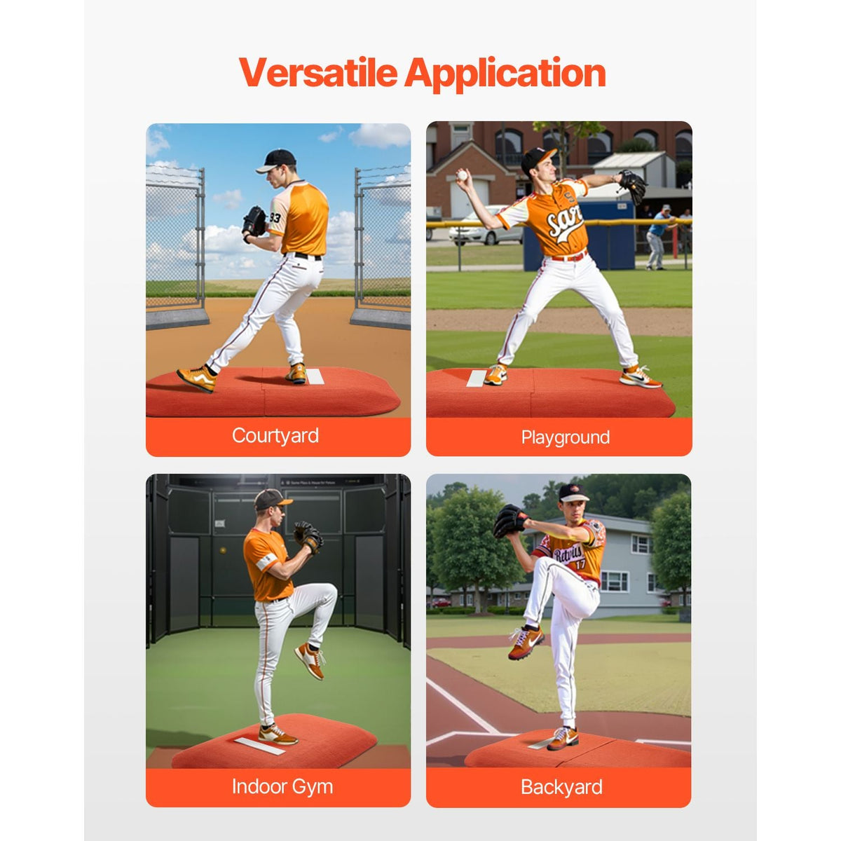 Pitching Mound, Portable Baseball Game Mound, 107 in Indoor Outdoor Pitching Practice and Training Equipment, Softball Pitching Aids with Antifade Turf and Pitching Rubber