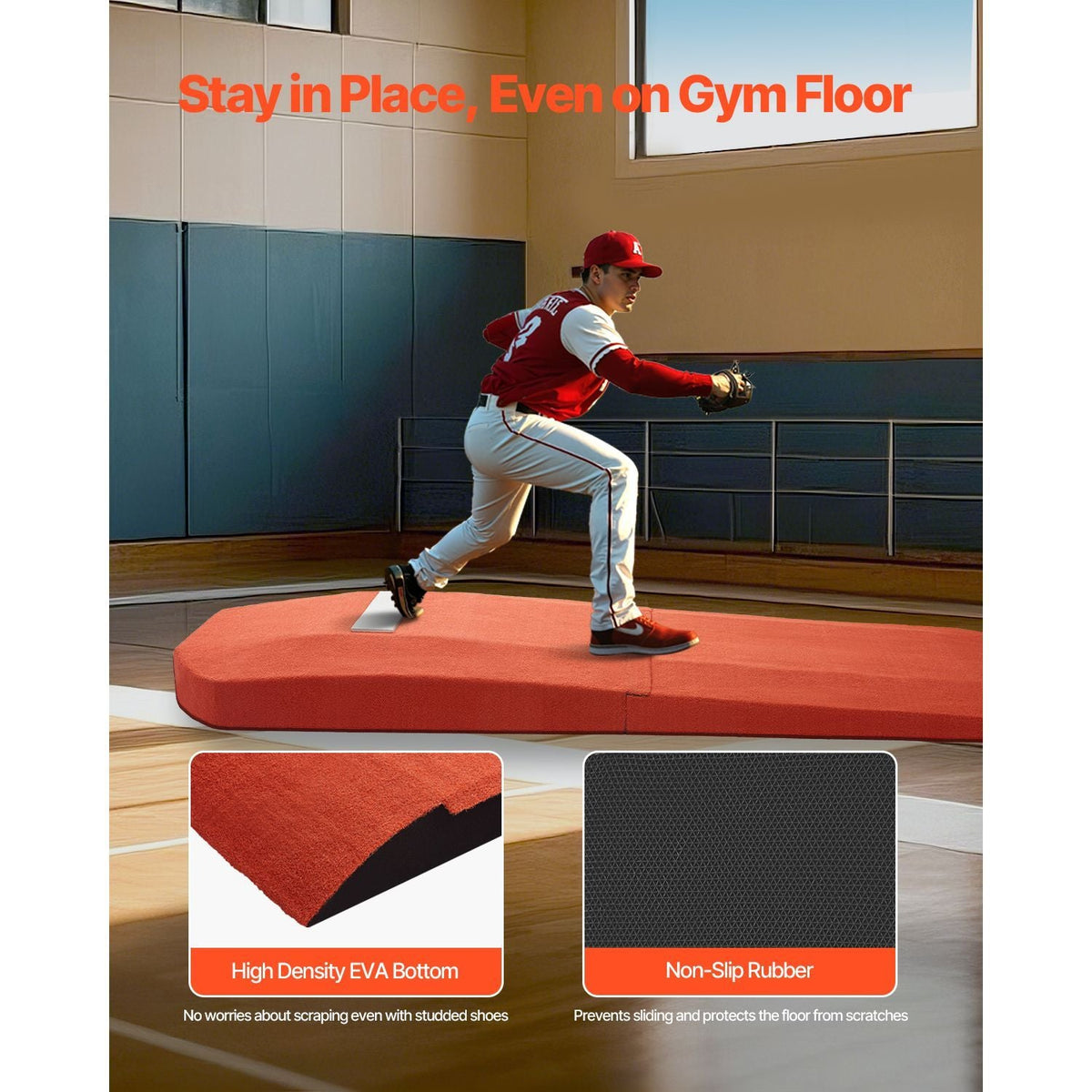 Pitching Mound, Portable Baseball Game Mound, 127 in Indoor Outdoor Pitching Practice and Training Equipment, Softball Pitching Aids with Antifade Turf and Pitching Rubber