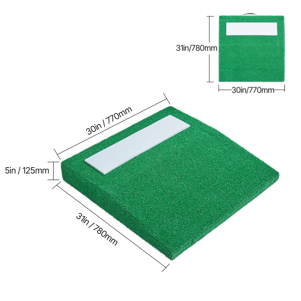 Pitching Mound, Portable Baseball Pitcher's Mound, 31 in Indoor Outdoor Pitching Practice and Training Equipment, Softball Pitching Aids with Antifade Turf, Pitching Rubber, Carry Handle