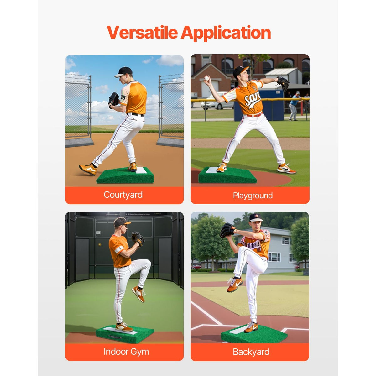 Pitching Mound, Portable Baseball Pitcher's Mound, 31 in Indoor Outdoor Pitching Practice and Training Equipment, Softball Pitching Aids with Antifade Turf, Pitching Rubber, Carry Handle