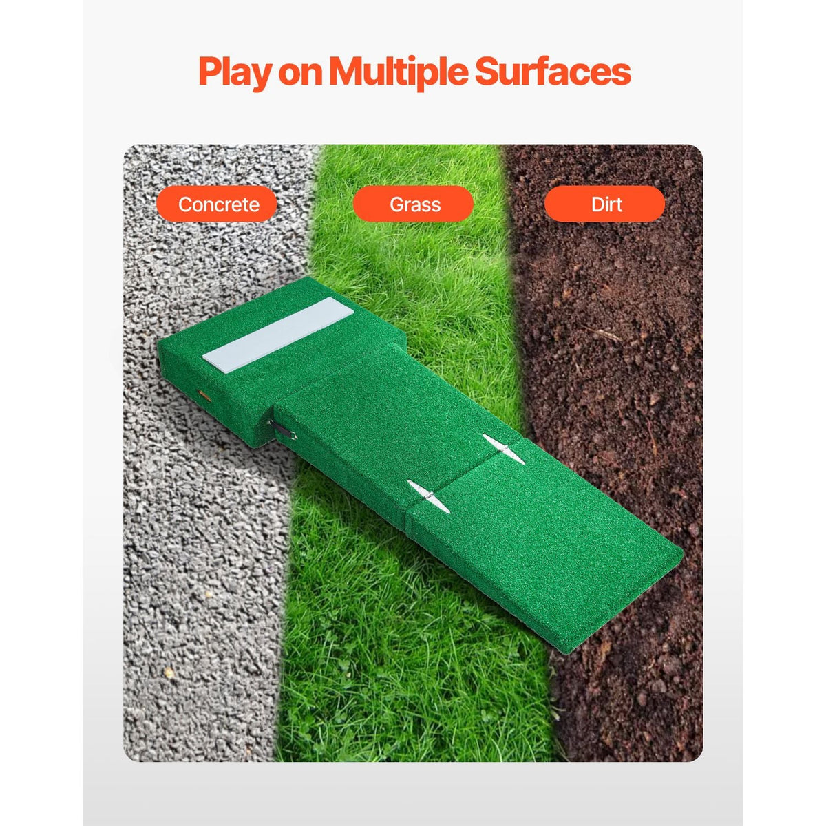 Pitching Mound, Portable Baseball Pitcher's Mound, 77 in IIndoor Outdoor Pitching Practice and Training Equipment, Softball Pitching Aids with Antifade Turf, Pitching Rubber, Carry Handles