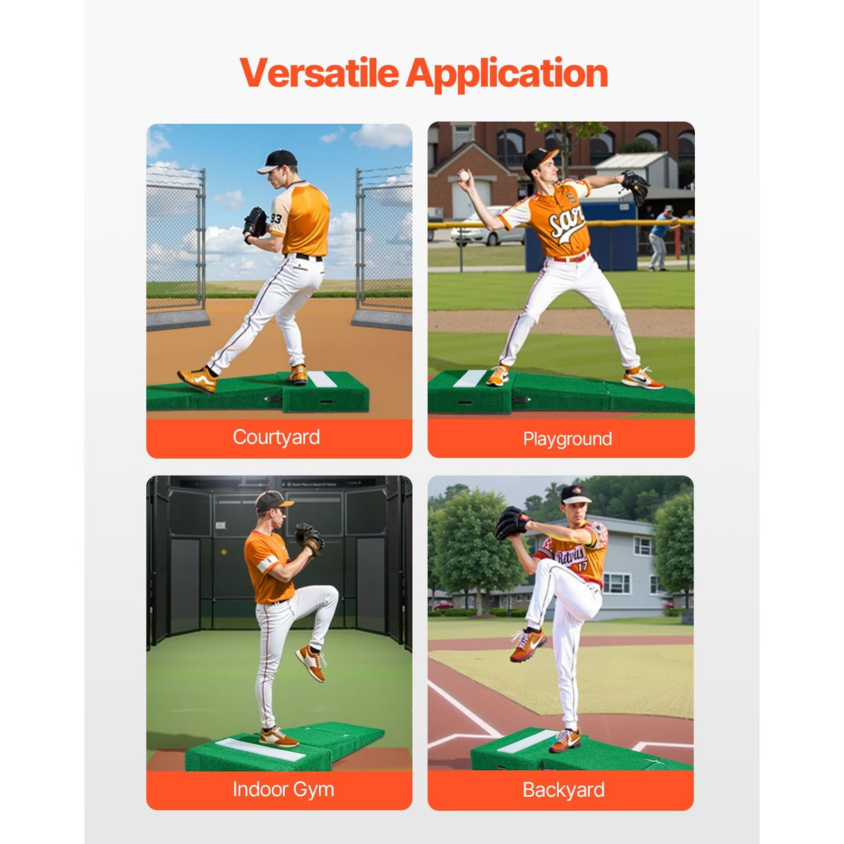 Pitching Mound, Portable Baseball Pitcher's Mound, 77 in IIndoor Outdoor Pitching Practice and Training Equipment, Softball Pitching Aids with Antifade Turf, Pitching Rubber, Carry Handles