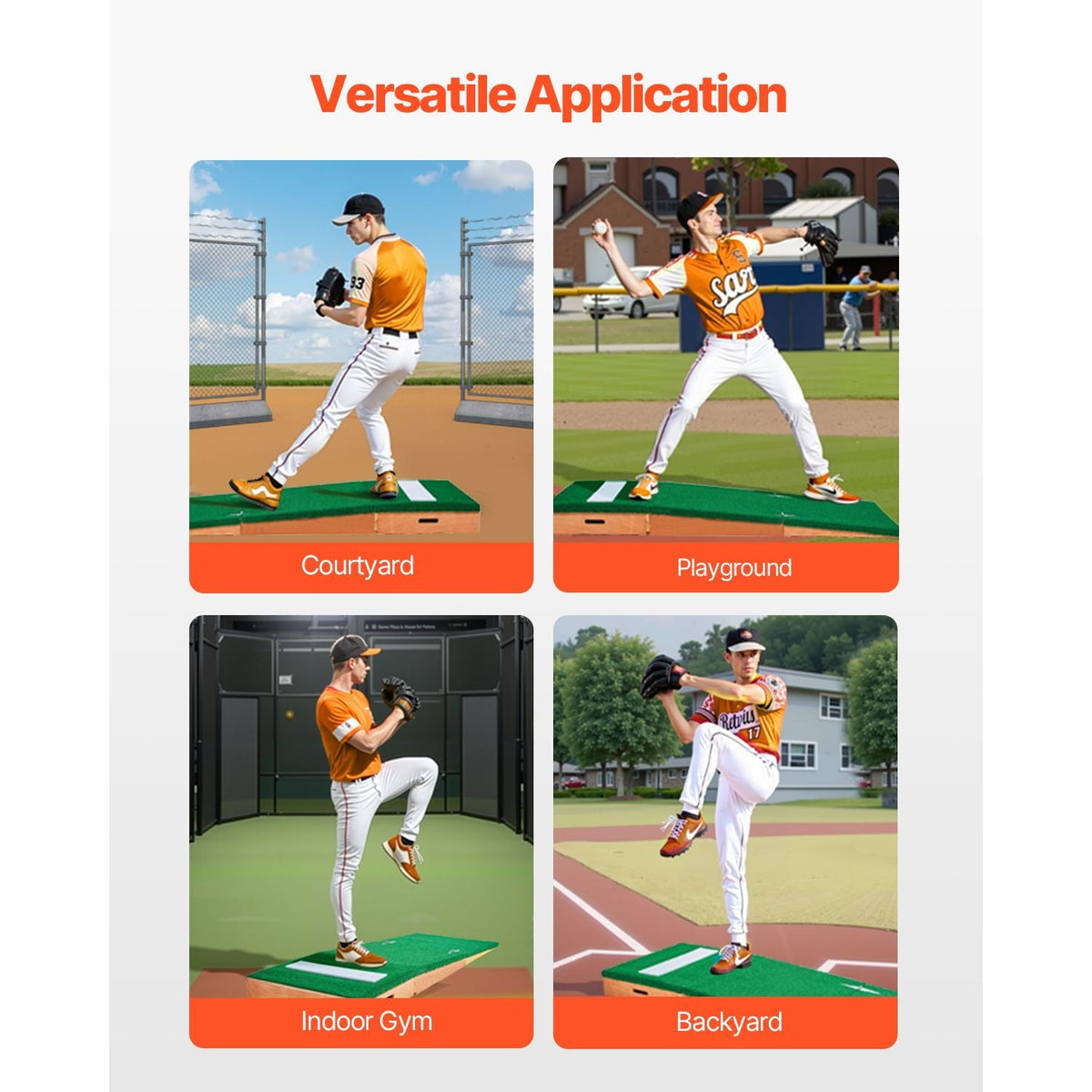 Pitching Mound, Portable Baseball Pitcher's Mound, 85 in Indoor Outdoor Pitching Practice and Training Equipment, Softball Pitching Aids with Antifade Turf, Pitching Rubber, Adjustable Base