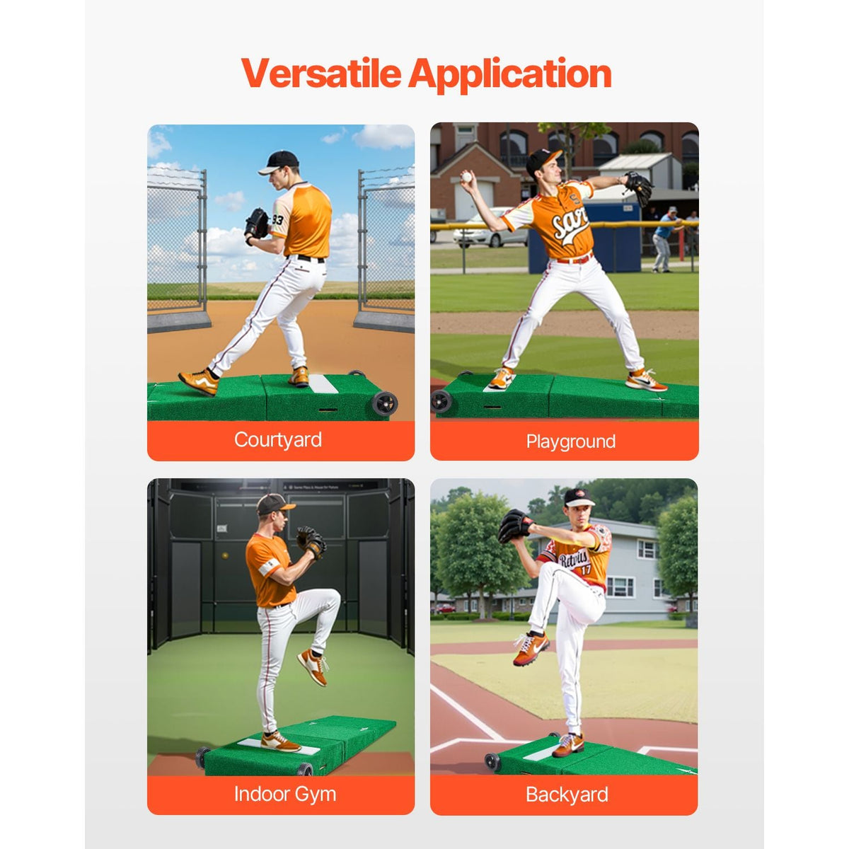 Pitching Mound, Portable Baseball Pitcher's Mound, 90 in IIndoor Outdoor Pitching Practice and Training Equipment, Softball Pitching Aids with Antifade Turf, Pitching Rubber, Carry Handles