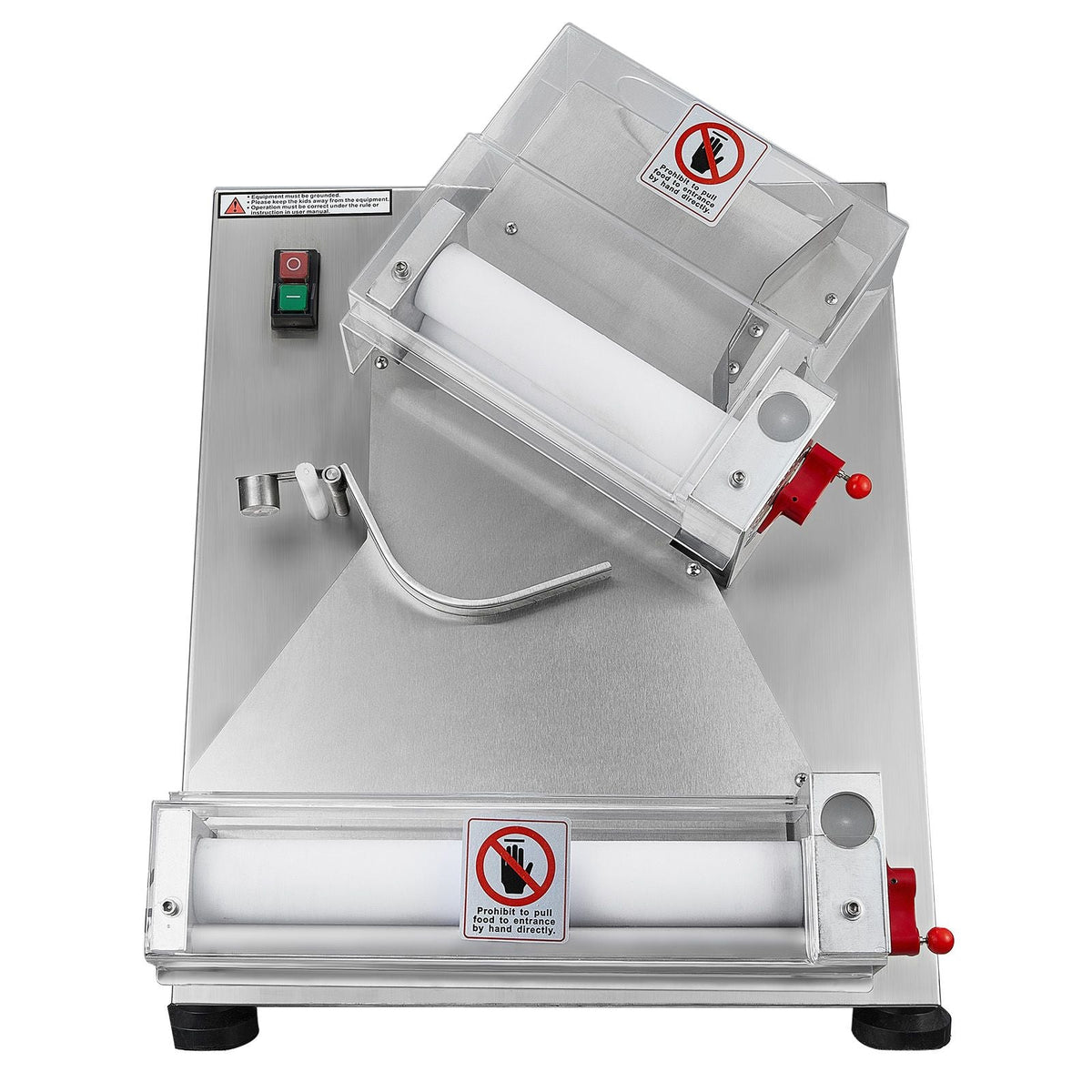 Pizza Dough Roller Sheeter, 3-12 Inch Automatic Commercial Pizza Press, 370W Electric 260 Per Hour Dough Roller, Stainless Steel Adjustable Thickness Dough Machine, for Pasta Maker Equipment