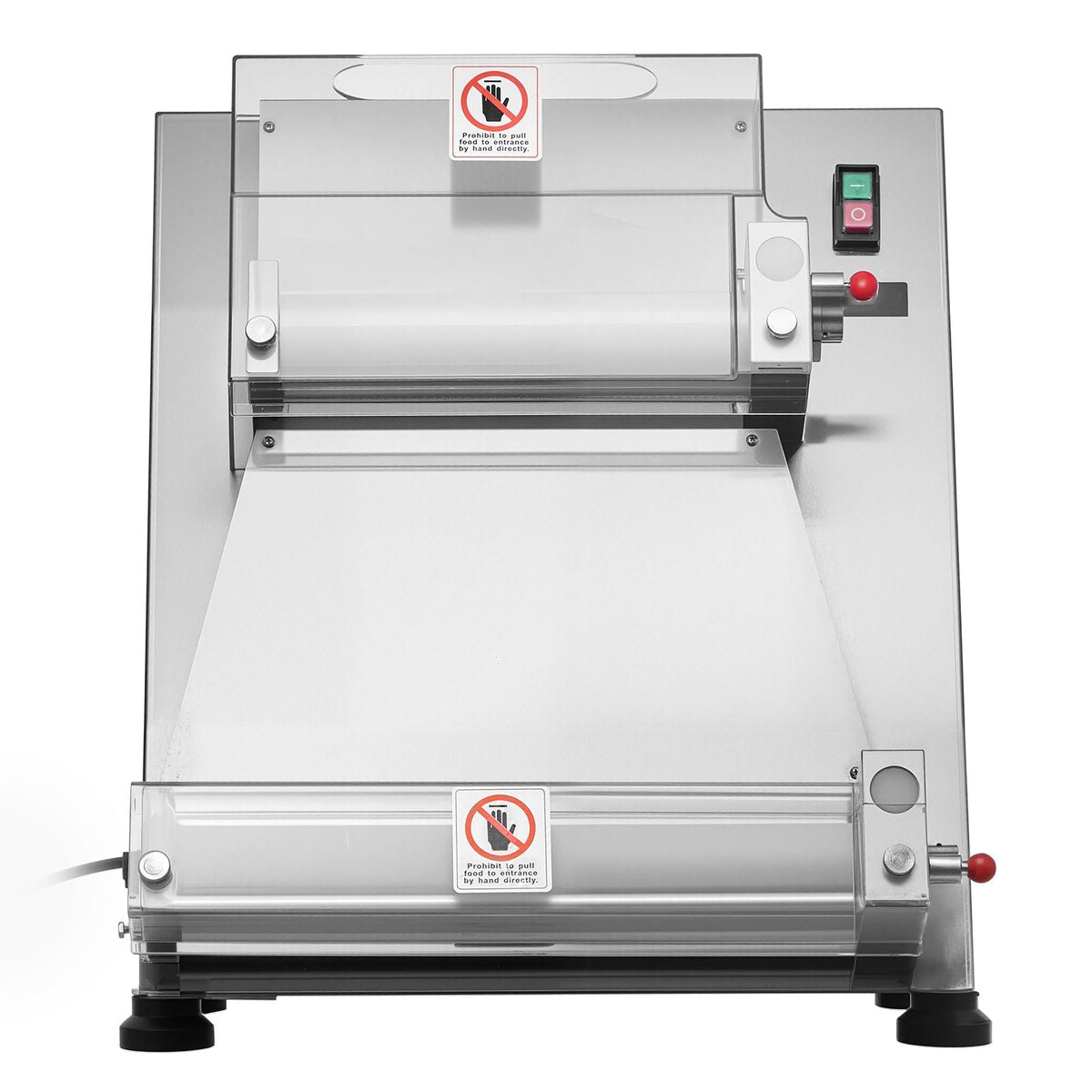 Pizza Dough Roller Sheeter, 3-16 Inch Semi-automatic Stainless Steel Pizza Press, Commercial Electric 390W Pasta Maker Machine, 260 pcs Per Hour, Adjustable Thickness, with Dough Press Lid