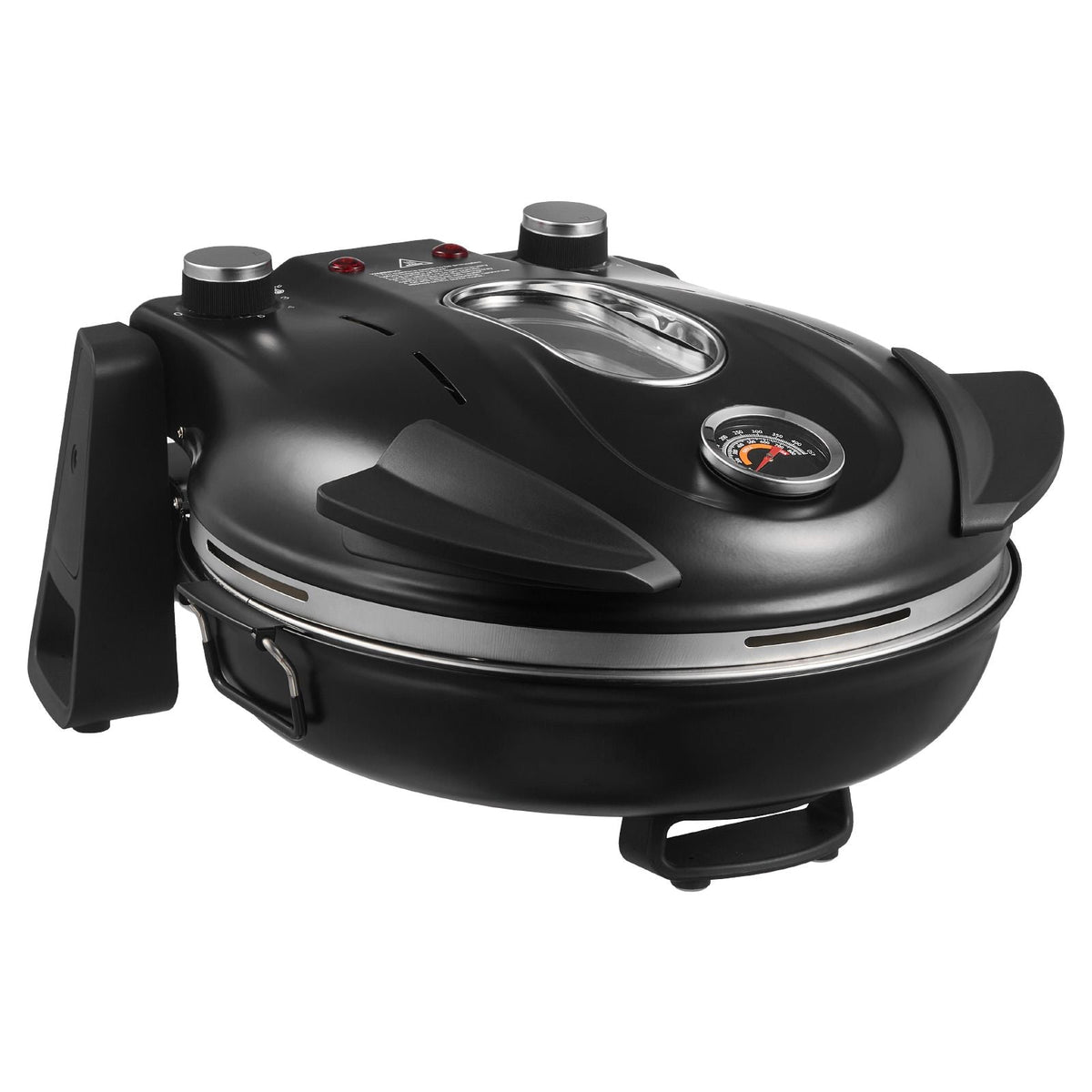 Pizza Oven, 12 in Electric Pizza Maker, 1200W Electric Pizzas Cooker with Cordierite Stone, 5-Mode Temperature Control, Viewing Window for Precise Cooking, Heats up to 788 ˚F, for Home (Black)