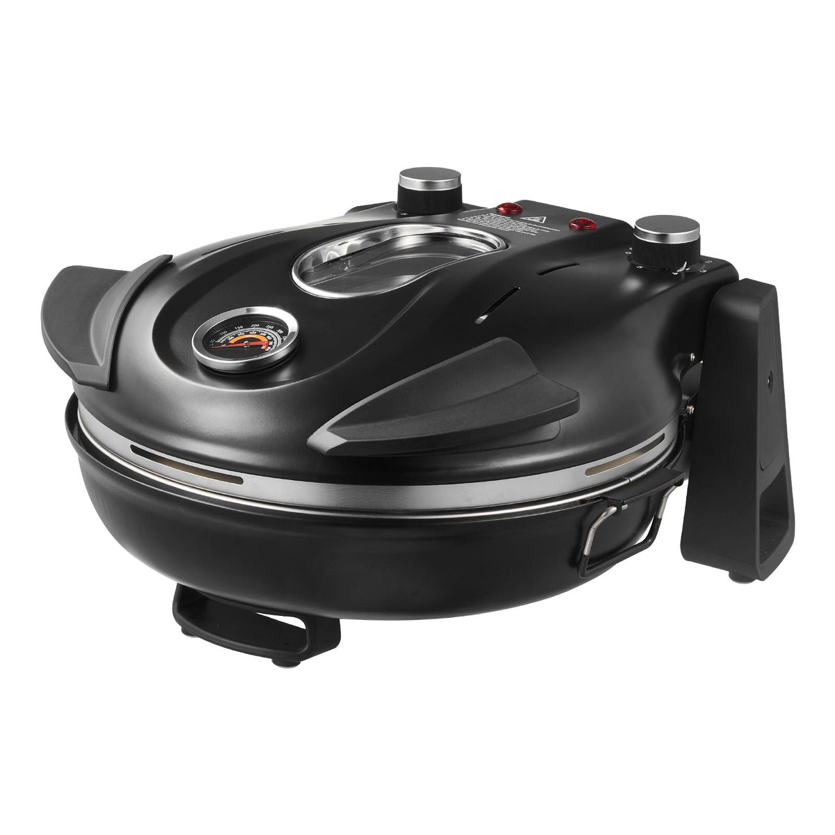 Pizza Oven, 12 in Electric Pizza Maker, 1200W Electric Pizzas Cooker with Cordierite Stone, 5-Mode Temperature Control, Viewing Window for Precise Cooking, Heats up to 788 ˚F, for Home (Black)