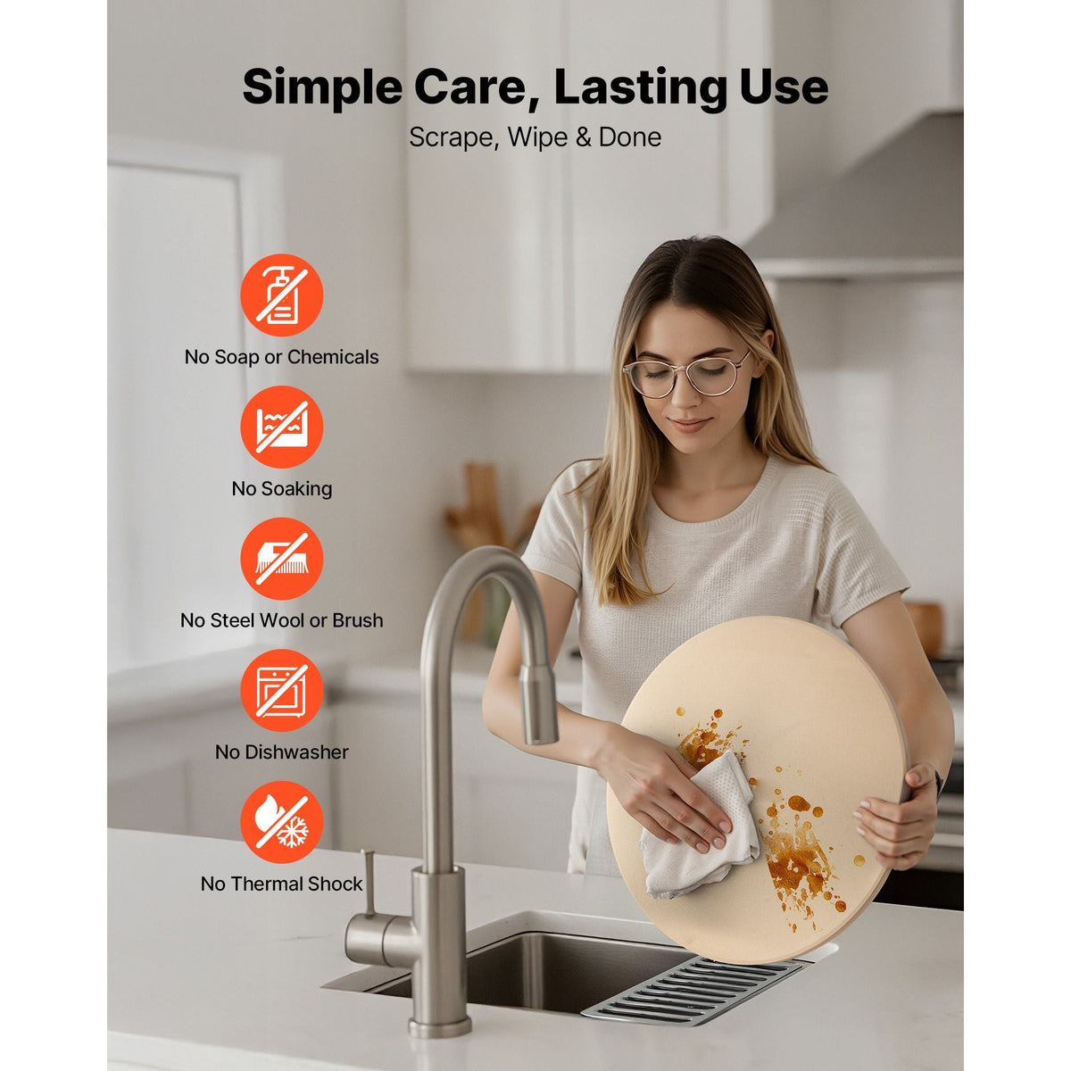 Pizza Stone, 15 in Round Pizza Stone, 0.67 in Large Cordierite Baking-Stone with Metal Peel, Scrape, 1450Fahrenheit Heat-Resistant Cooking Stones, for Kitchen Oven, Baking Pizzas, BBQ Grilling