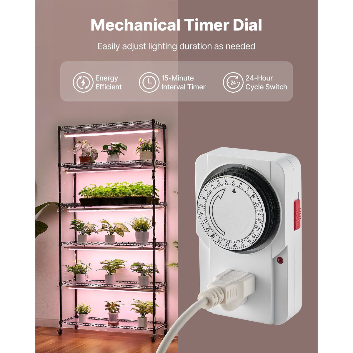 Plant Shelf with Grow Light, 6-Tier Indoor Plant Stand, 71in Tall Indoor Plants Display Rack with Wheels & Timer, 150W 3800K Full Spectrum Grow Lights, Metal Flower Pot Holder for Seed Starting