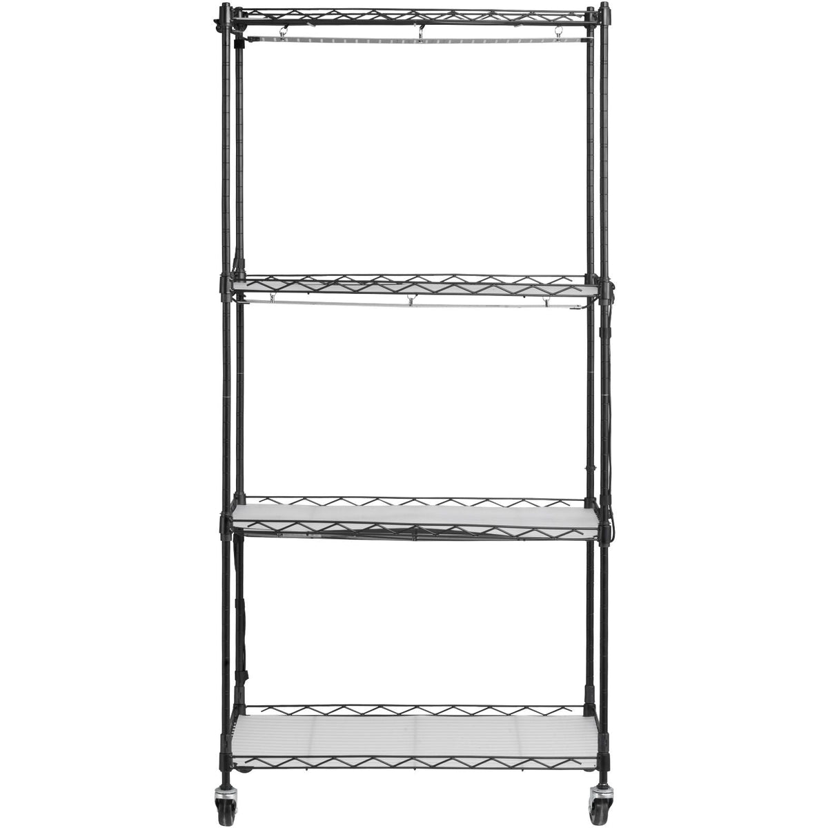 Plant Stand with Grow Light, 4-Tier Plant Shelf with 45W Full Spectrum Grow Light, 3 Mode Plant Light with Timer and Wheel for Seed Starting, Metal Grow Light Shelf for Indoor Plants